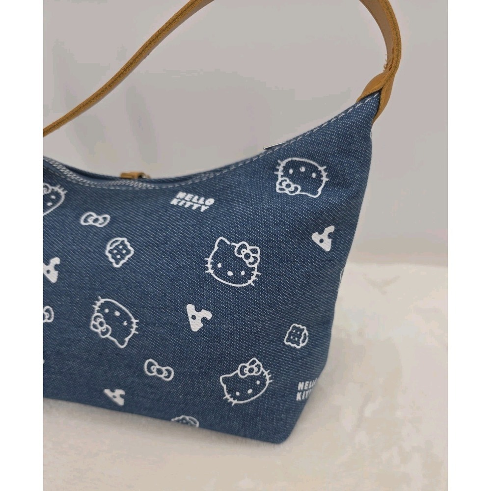 Hello Kitty Sanrio Crossbody Bag Blue Denim Cute Shoulder Bag Adjustable Strap - Picture 7 of 13